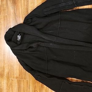 Foxblood maxi knit cardigan with pockets